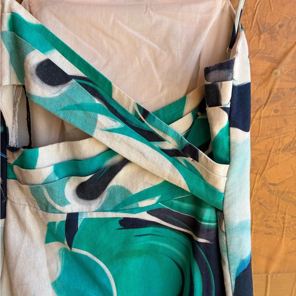 NWT CHRISTIAN LACROIX Linen Cotton Blue Organic Pattern Dress Size Medium - Picture 9 of 12